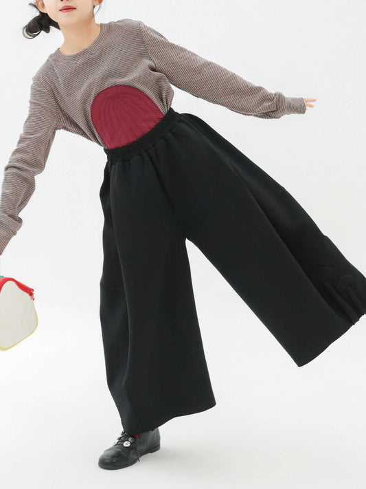 ロングパンツ・スウェットパンツ Pawpaw Liu | Black Cropped Wide Leg Pants ブラック クロップド ワイドパンツ【mh0020078】