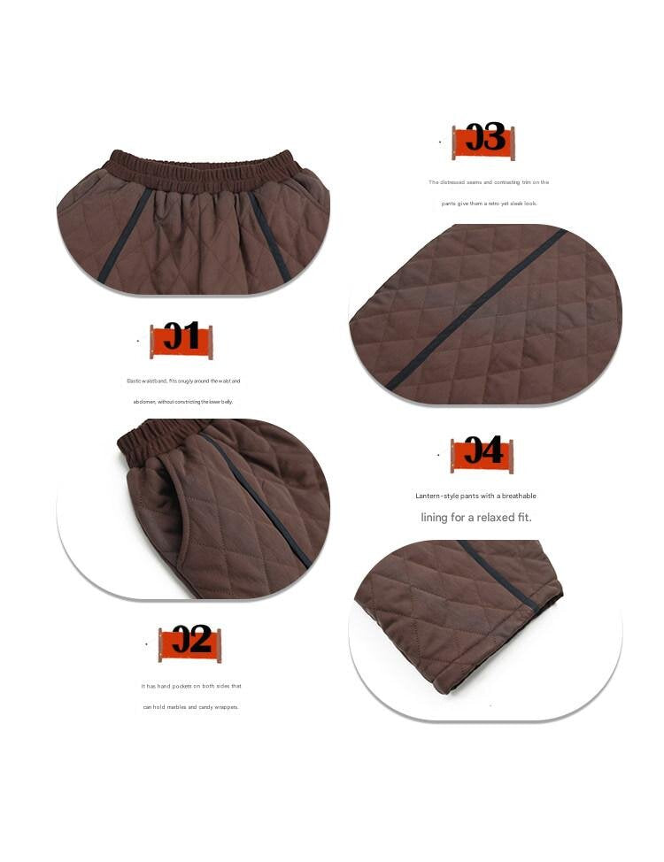 ロングパンツ・スウェットパンツ Pawpaw Liu | Diamond Plaid Brown Cotton Pants ダイヤ柄 コットン ブラウン テーパードパンツ【mh0020082】