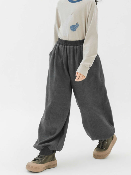 ロングパンツ・スウェットパンツ Pawpaw Liu | Fleece Dark Gray Kids Slacks フリース ダークグレー スラックス【mh0020079】