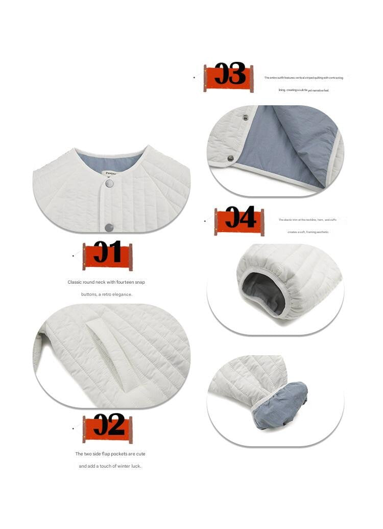 ショートコート・ジャケット・ジャンパー Pawpaw Liu | White Vertical Striped Quilted Jacket ホワイト ストライプ キルトジャケット【mh0020085】