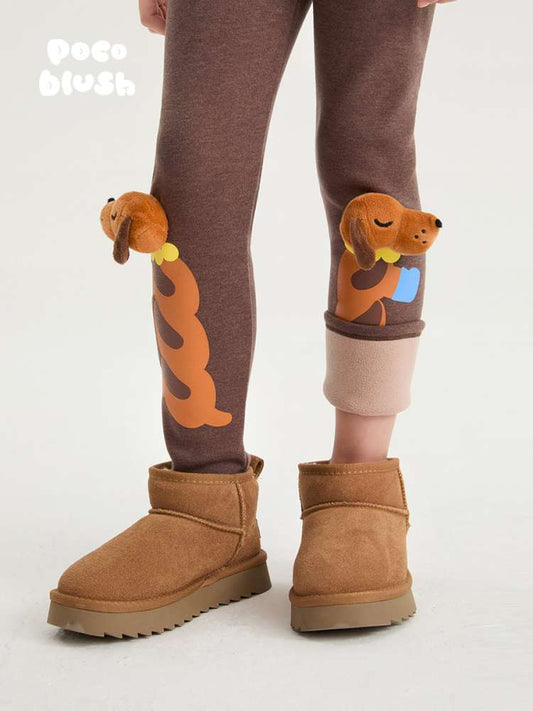 レギンスパンツ Caramel brown plush model / 110cm poco blush | Bread Puppy 3D Plush Leggings パピー 立体 ぬいぐるみ レギンス【mh0020000】