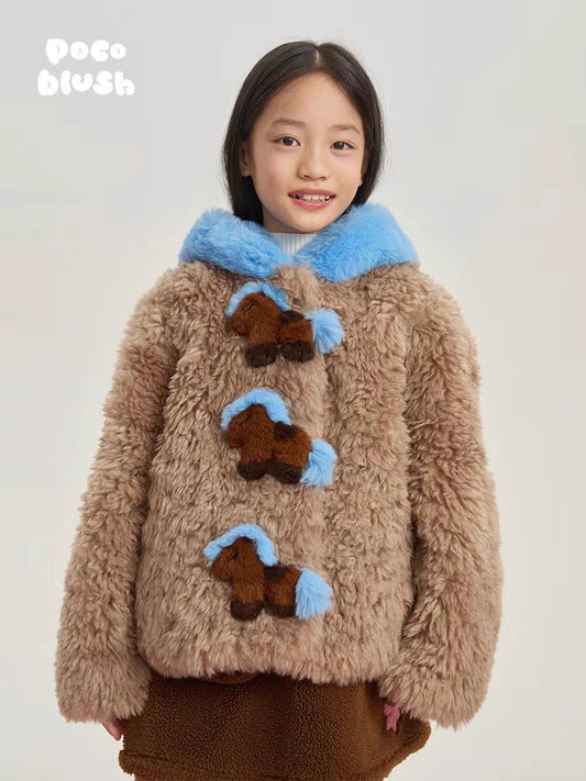 ショートコート・ジャケット・ジャンパー Chestnut / 110cm poco blush | Pony Doll Soybean Cotton Jacket ソイファイバー 中綿 ジャケット【mh0020010】