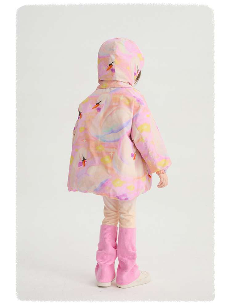 ロングコート poco blush | Elegant Swan Reversible Down Coat ホワイトグースダウン リバーシブルジャケット【mh0020005】