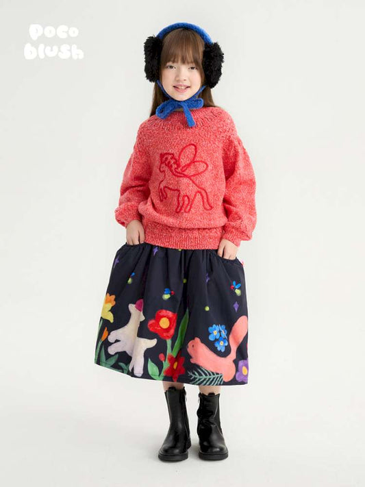 ニット・セーター poco blush | Red Pegasus Cable Knit Sweater ペガサス ケーブル編み ニットソー【mh0020009】