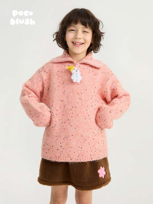 ニット・セーター poco blush | Shining Snowman Sequin Sweater スパンコール ハイネックニット【mh0020024】