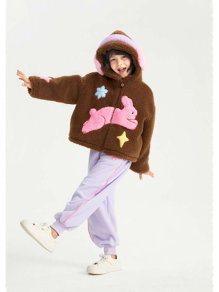 カーディガン・パーカー poco blush | Snowman Tumbler Hooded Furry Coat スノーマン フード付き ボアジャケット【mh0020011】