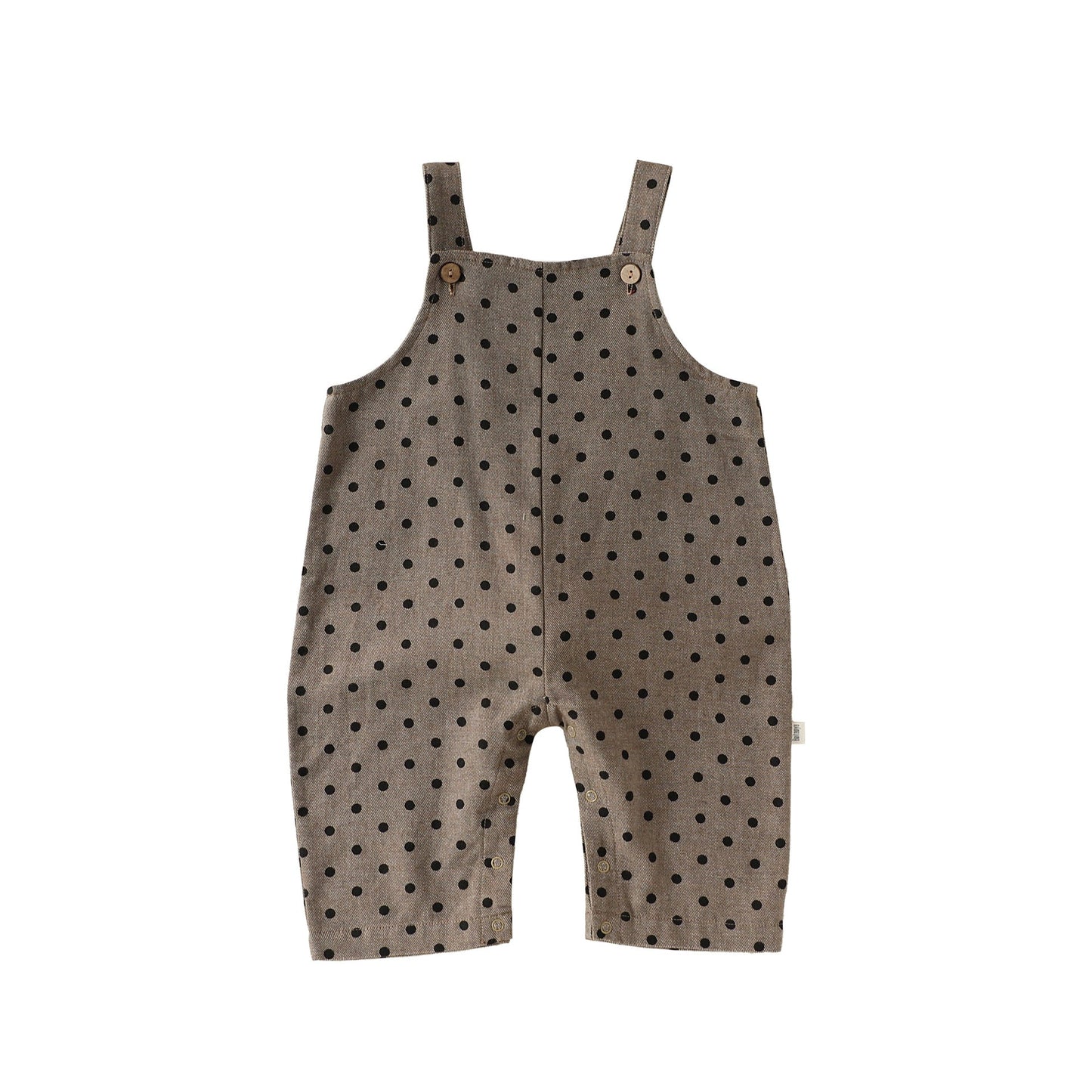 Polka Dot Cotton Overalls ドット柄 オーバーオール【mh0012340】 73CM / Khaki mamahalo shop
