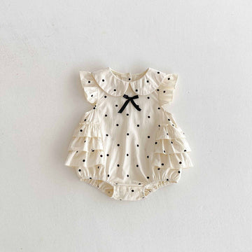 Polka Dot Ruffle Sleeveless Romper ドット ノースリーブロンパース【mh0013436】 angou ノースリーブロンパース