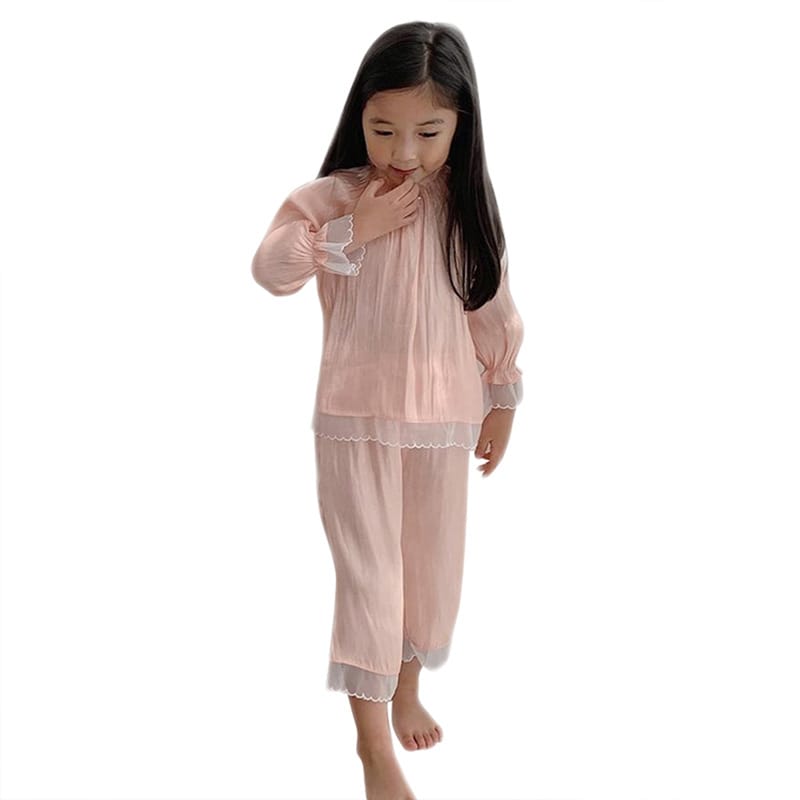 Princess Lace Long Sleeve Pajama Set レース フリル 長袖 ルームウェア【mh0012680】 BBAMMA 長袖パジャマ