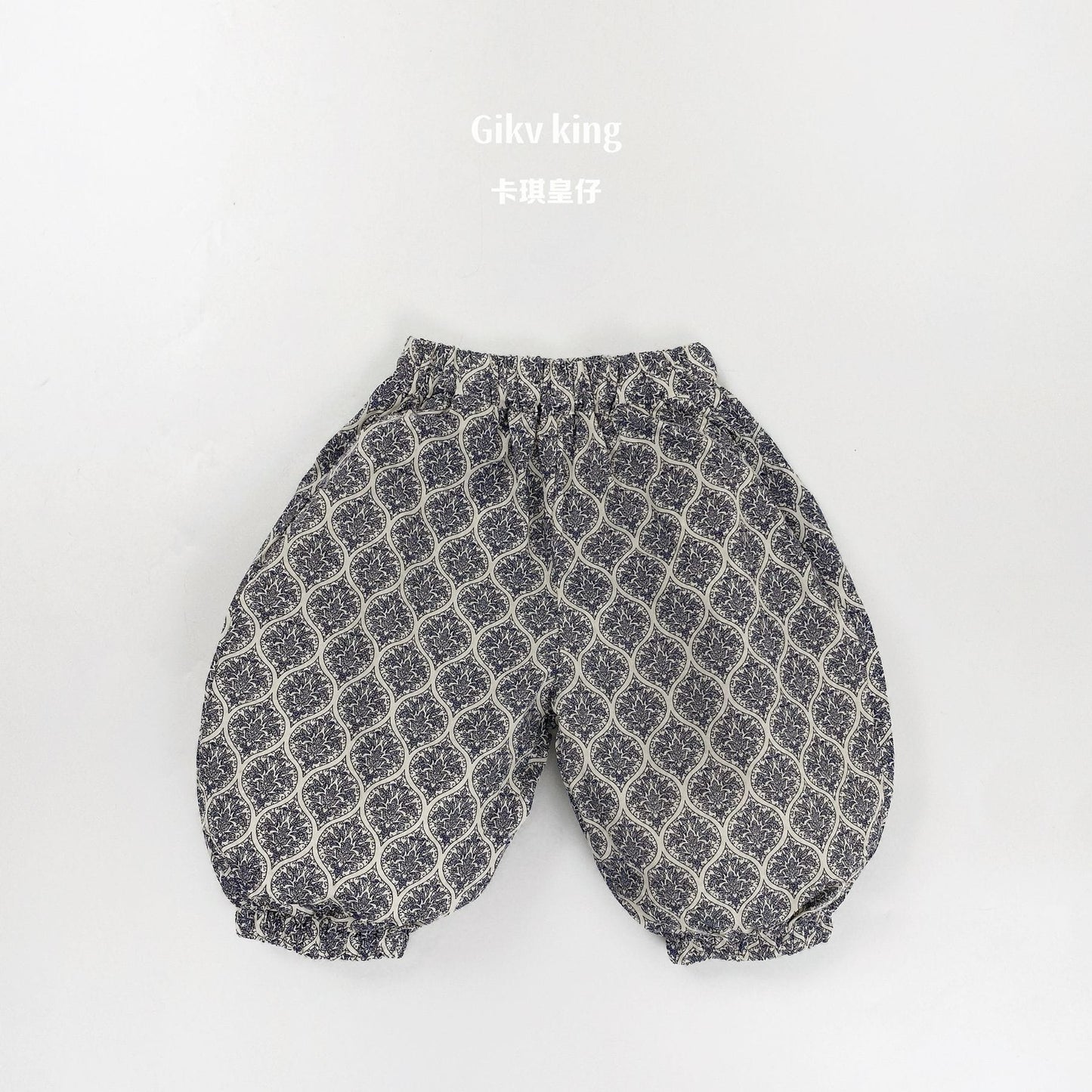 Printed Balloon Pants アラベスク ロングパンツ【mh0013472】 Gray / 80cm Gikv king ロングパンツ・スウェットパンツ