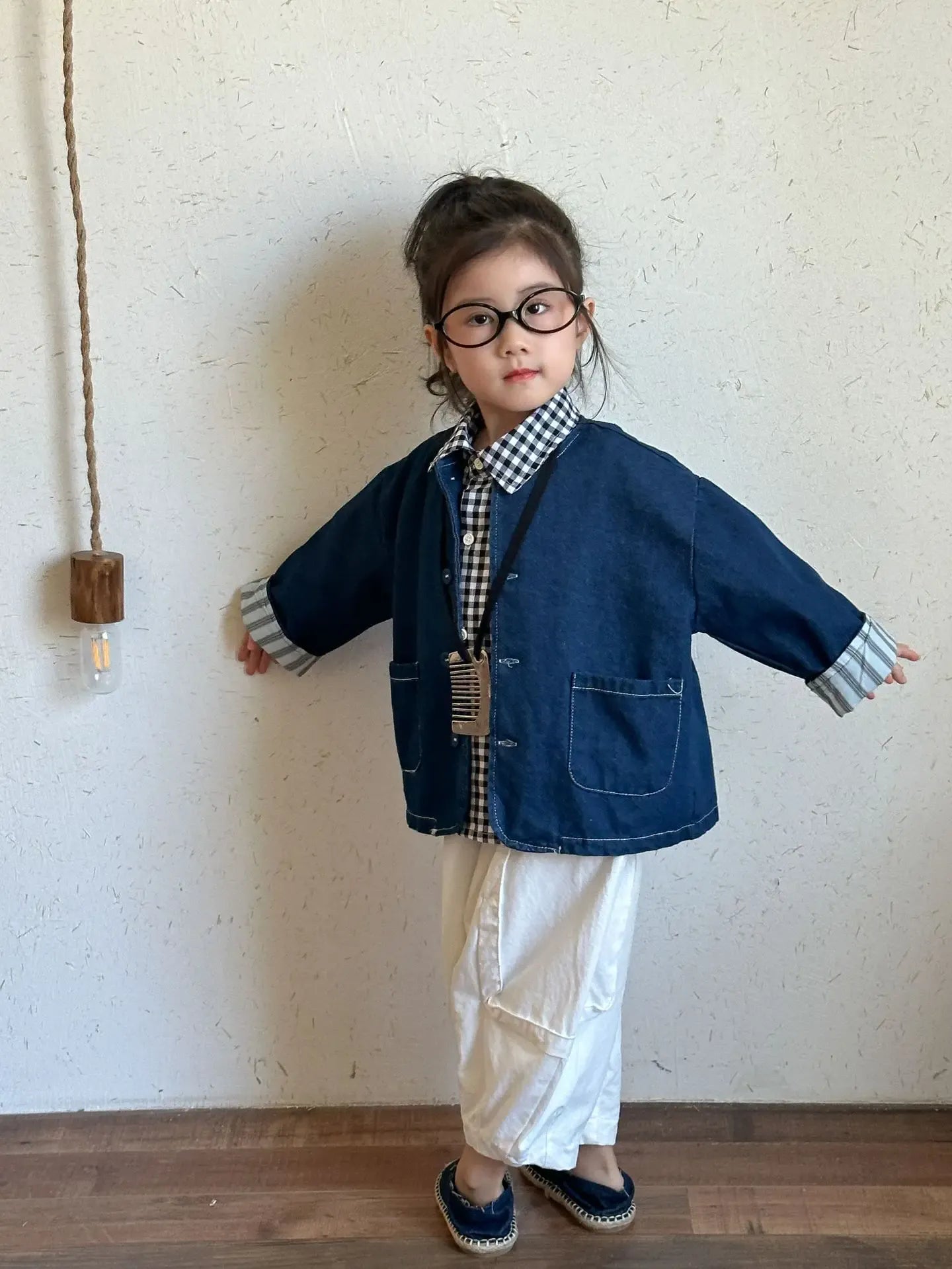 ショートコート・ジャケット・ジャンパー Dark Blue / 80cm 12M キッズアウター デニムノーカラージャケット【mh0008830】