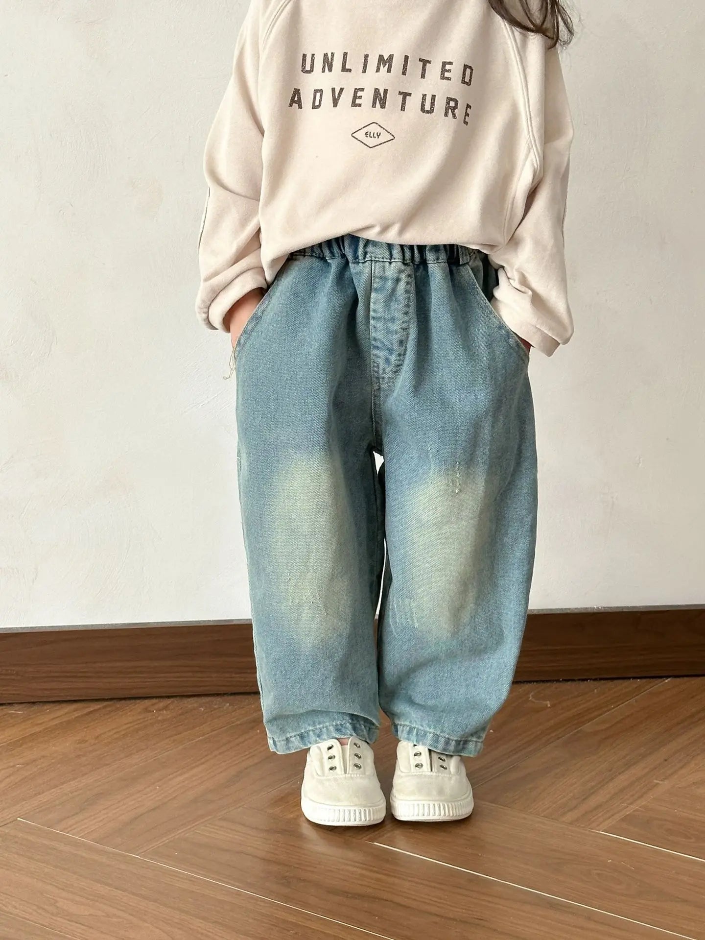 デニムパンツ Light Blue / 80cm 12M キッズパンツ ダメージ加工ルーズデニムパンツジーンズ【mh0008056】