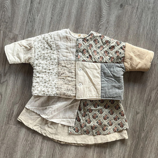 ショートコート・ジャケット・ジャンパー キッズパッチワークジャケット スカート 単品 ガールズ 女の子 子供服【mh0003174】