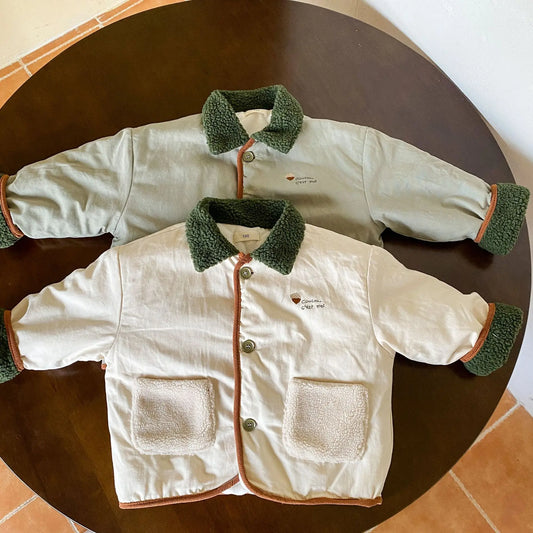 ショートコート・ジャケット・ジャンパー キッズアウター ボアフリース襟パデッドジャケットコート【mh0007803】