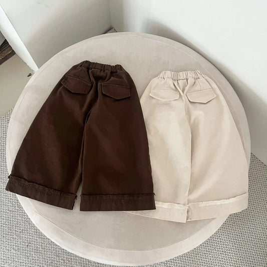 ロングパンツ・スウェットパンツ キッズパンツ ロールアップデザインロングルーズワイドパンツ【mh0008831】