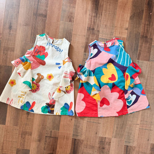 ノースリーブワンピース カラフルプリントノースリーブワンピース【mh0010182】