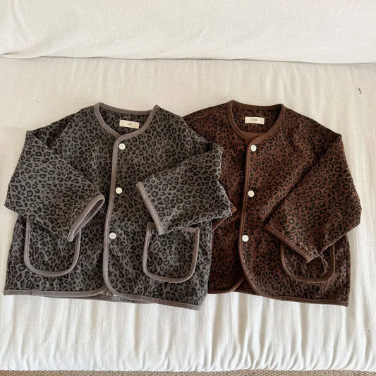 カーディガン・パーカー レオパードプリントコーデュロイカーディガン【mh0011238】