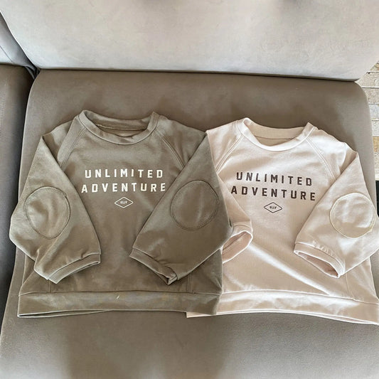 長袖Tシャツ キッズトップス レターロゴプリント長袖スウェットシャツ【mh0008061】