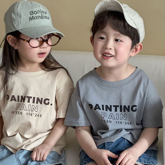 半袖Tシャツ プリントレターロゴ半袖Tシャツ【mh0010190】