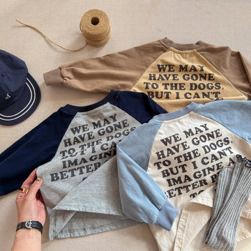 Raglan Dog Printed Sweatshirt ラグラン プリント スウェットシャツ【mh0012441】 ADbaby 長袖Tシャツ