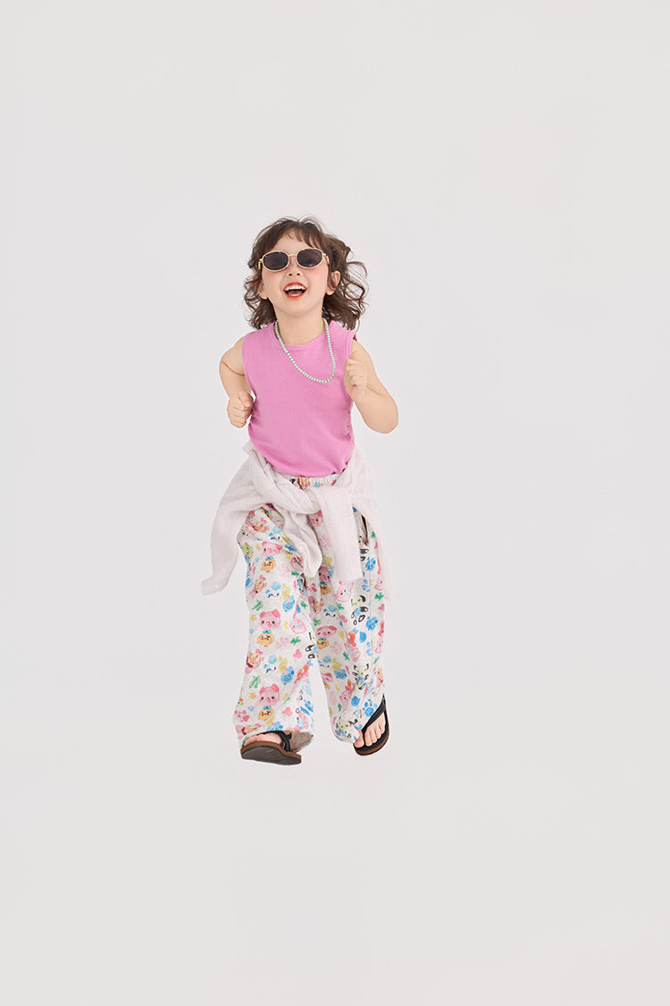 Retro Animal Pattern Wide Leg Pants アニマル プリント ワイドパンツ【mh0012376】 HEY BOOBII