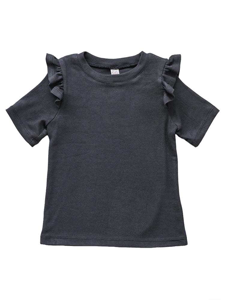Ruffle Shoulder Tee メロウフリル 半袖Tシャツ【mh0012986】 Strawberry Coral 半袖Tシャツ