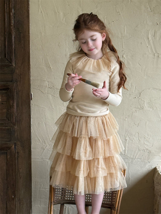 Sequin Tiered Midi Skirt スパンコール ティアード ミディ丈スカート【mh0012424】 mamahalo shop