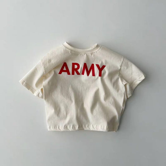 Short-Sleeve Casual Letter Print T-shirt ロゴプリント 半袖Tシャツ【mh0013270】 Beige White / 73cm yi nian ni 半袖Tシャツ