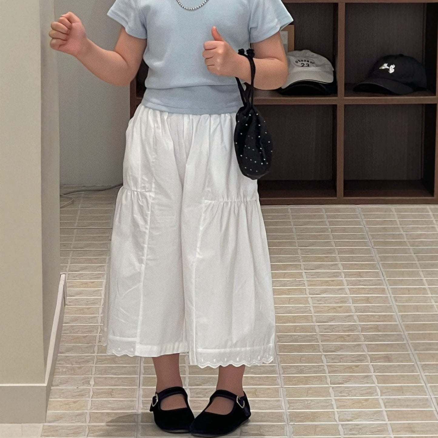 Short-Sleeve Top Cropped Wide-Leg Pants 半袖トップス クロップドパンツ【mh0013300】 Pants / 90cm Mu Zika 半袖セットアップ