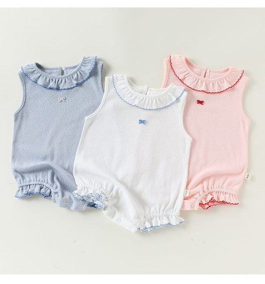 Sleeveless Ruffle Collar Romper メロウ ノースリーブロンパース【mh0013503】 Beitaoya ノースリーブロンパース
