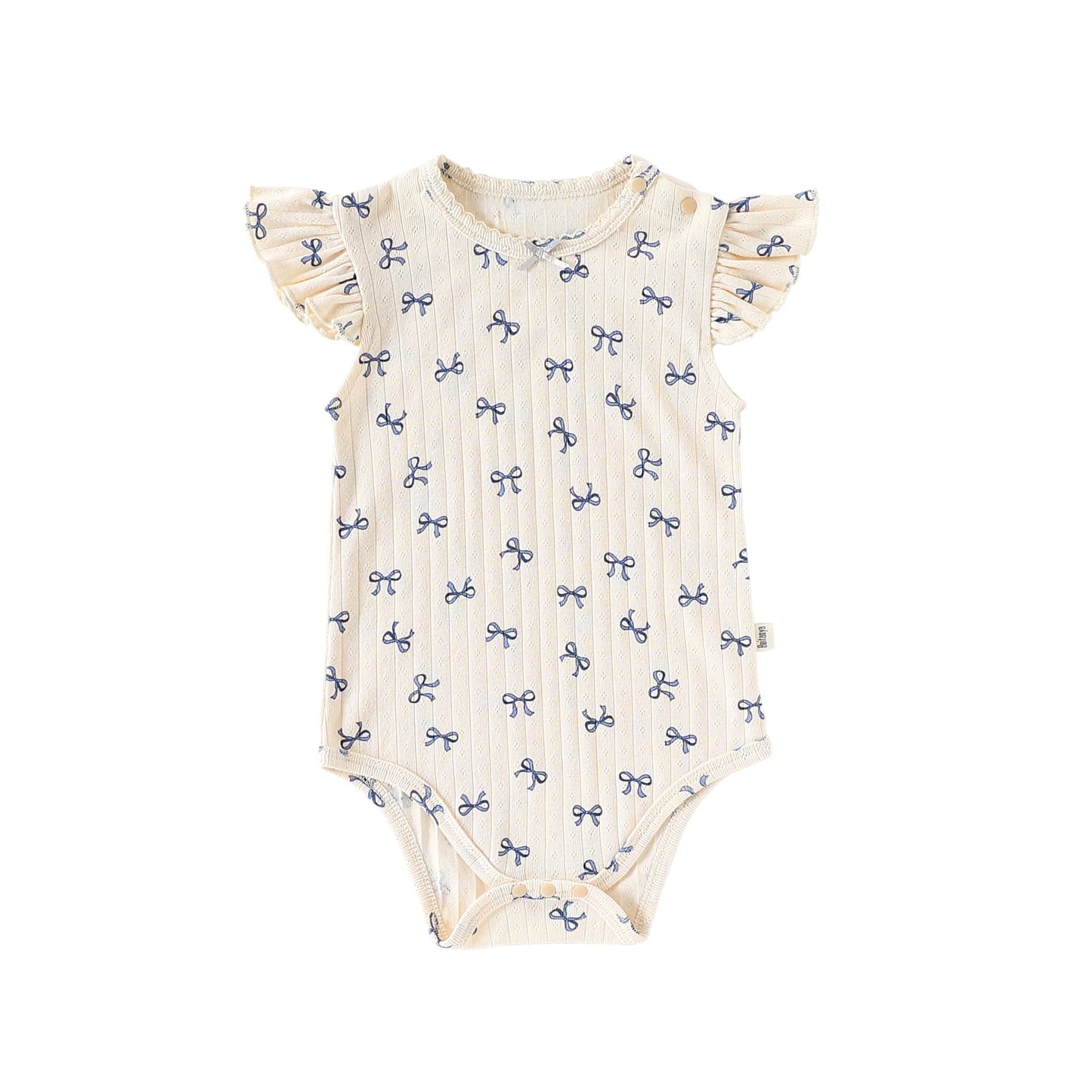 Sleeveless Ruffled Pattern Cotton Romper ハート ノースリーブロンパース【mh0013591】 Bow / 66cm Beitaoya 半袖ロンパース