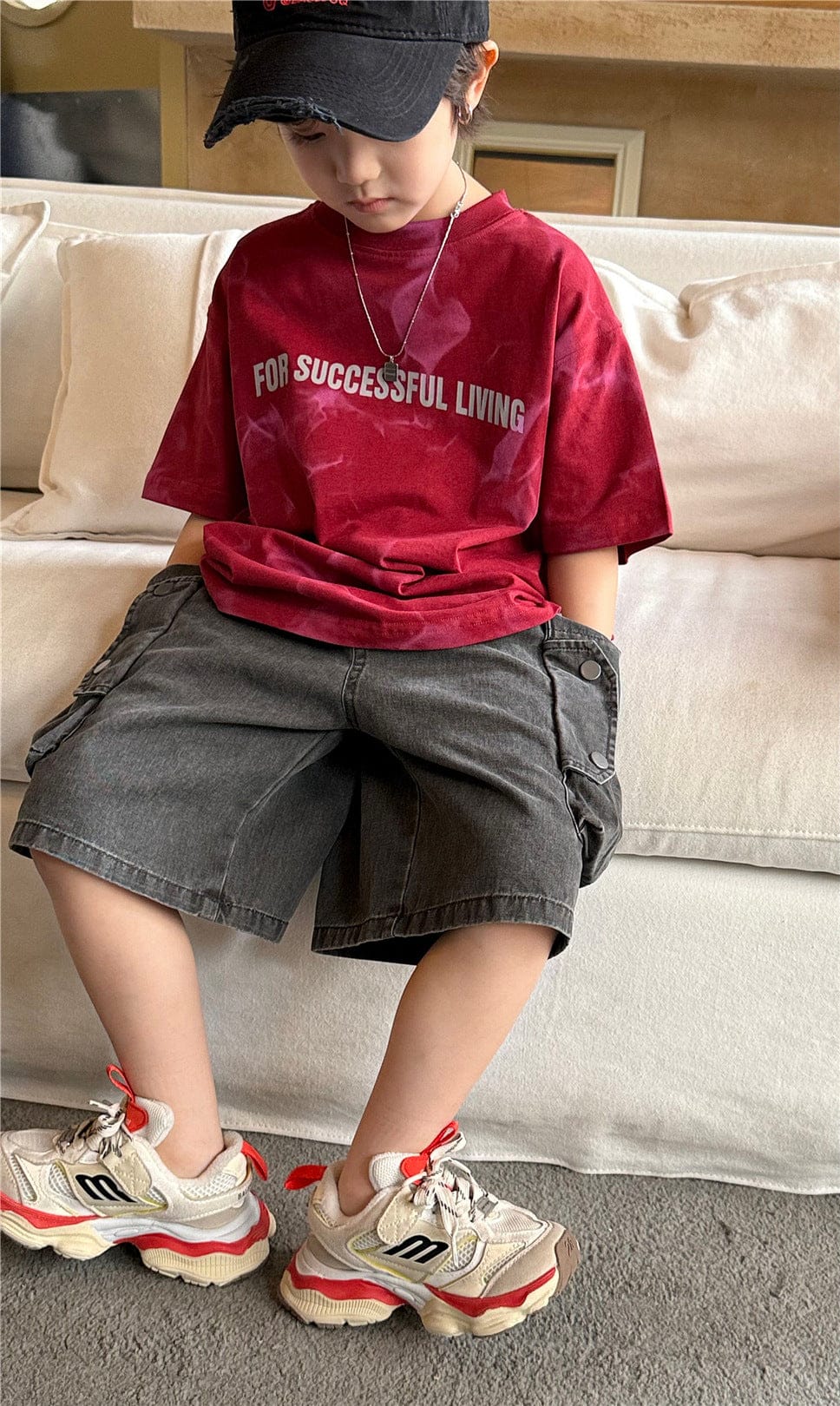 ハーフパンツ・ショートパンツ Gray / 100cm デニムカーゴハーフパンツ【mh0009939】