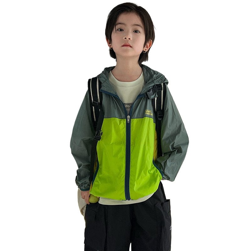 ショートコート・ジャケット・ジャンパー パッチワークフーディウィンドブレーカージャケット【mh0009947】