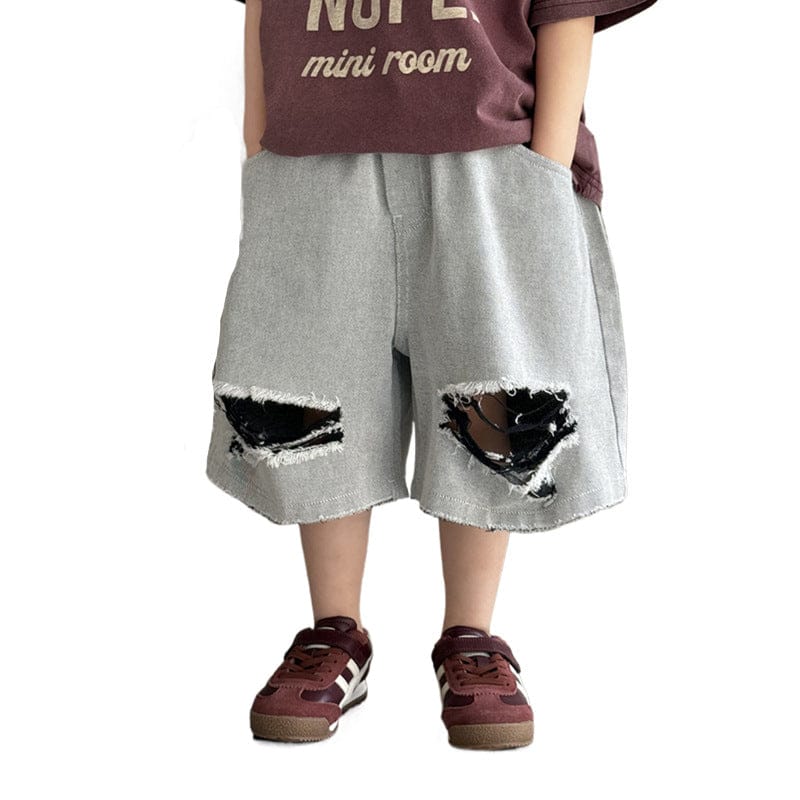 ハーフパンツ・ショートパンツ ダメージ加工ハンパ丈パンツ【mh0009959】