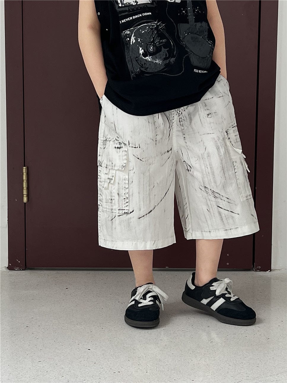 ハーフパンツ・ショートパンツ White / 100cm ルーズポケットカーゴハーフパンツ【mh0009960】