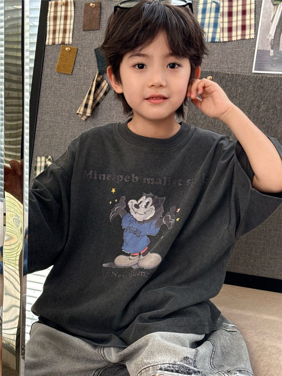 半袖Tシャツ Dark Gray / 100cm キャラクタープリント半袖Tシャツ【mh0009944】