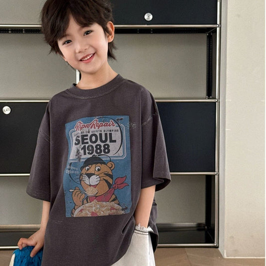 半袖Tシャツ タイガープリント半袖Tシャツ【mh0009937】