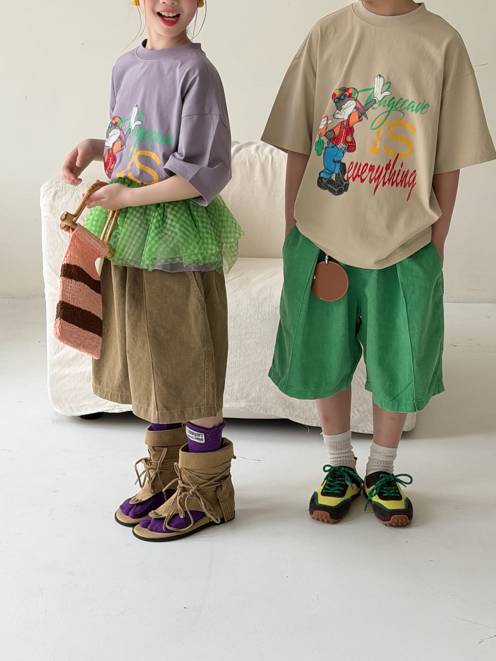 Solid Casual Shorts タック ハーフパンツ【mh0013129】 KUMAI.KIDS ハーフパンツ・ショートパンツ