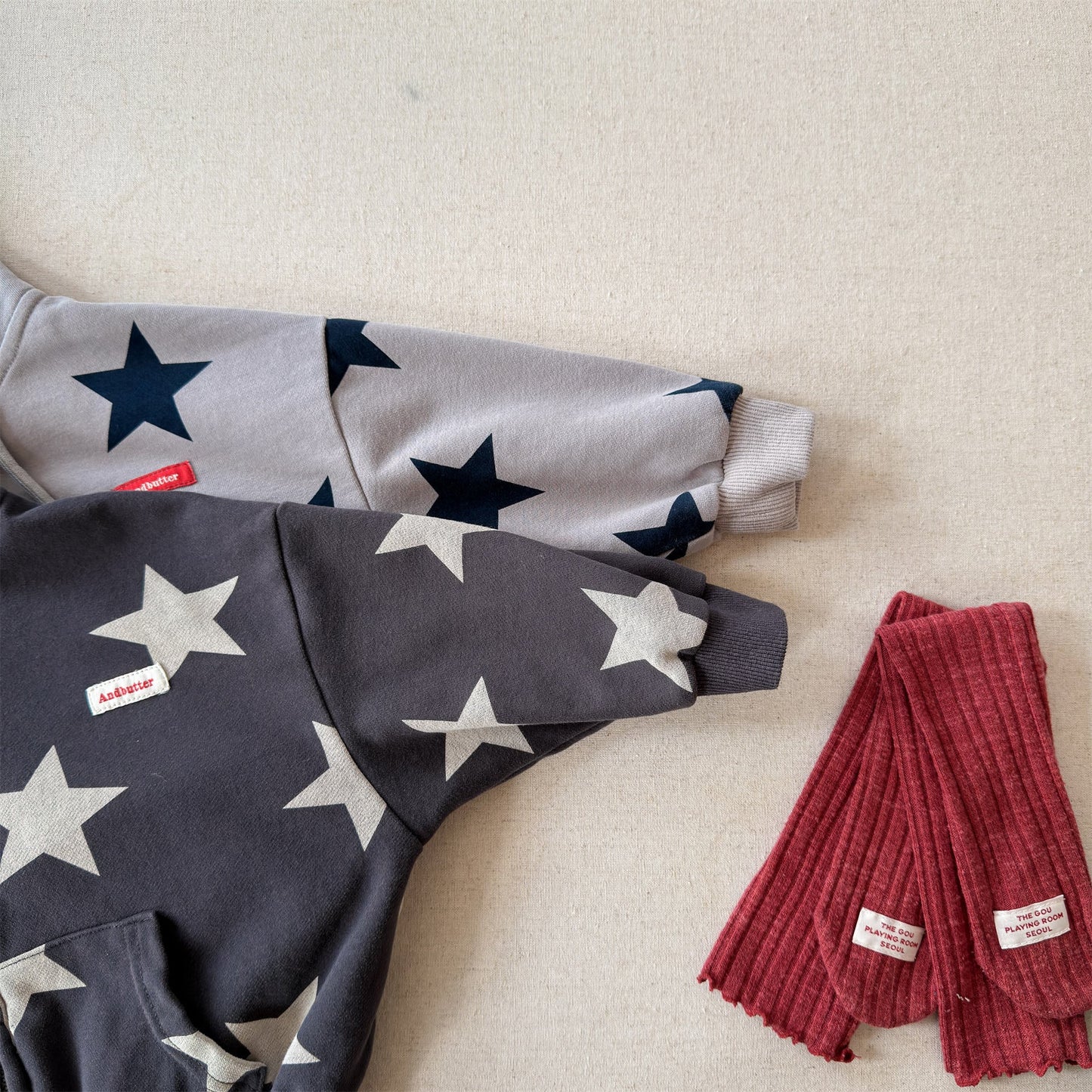 Star Print Zip Up Hoodie 星柄 プリント ジップアップ パーカー【mh0012448】 ADbaby カーディガン・パーカー
