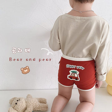 Strawberry Bear Printed Cotton Underwear ストロベリー ショーツ 下着 3枚セット【mh0013554】 mamahalo accessory 幼児用下着