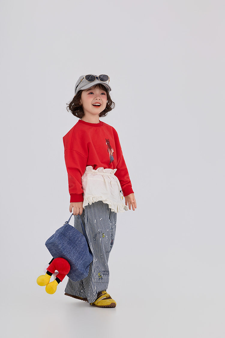 Striped Cartoon Printed Jeans ストライプ プリント デニムパンツ【mh0012370】 HEY BOOBII