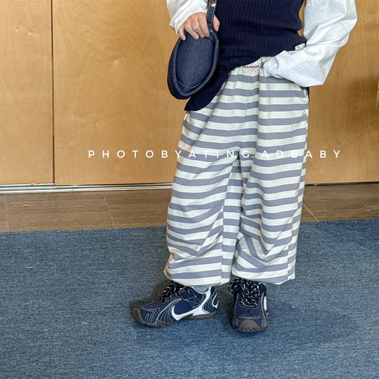 Striped Cotton Sweatpants ボーダー スウェットパンツ【mh0012444】 ADbaby ロングパンツ・スウェットパンツ