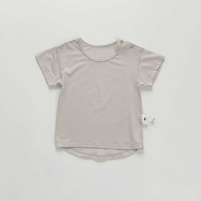 肩あきシンプルベーシック半袖Tシャツ【mh0010027】 Gray / 73cm muaqiaqia