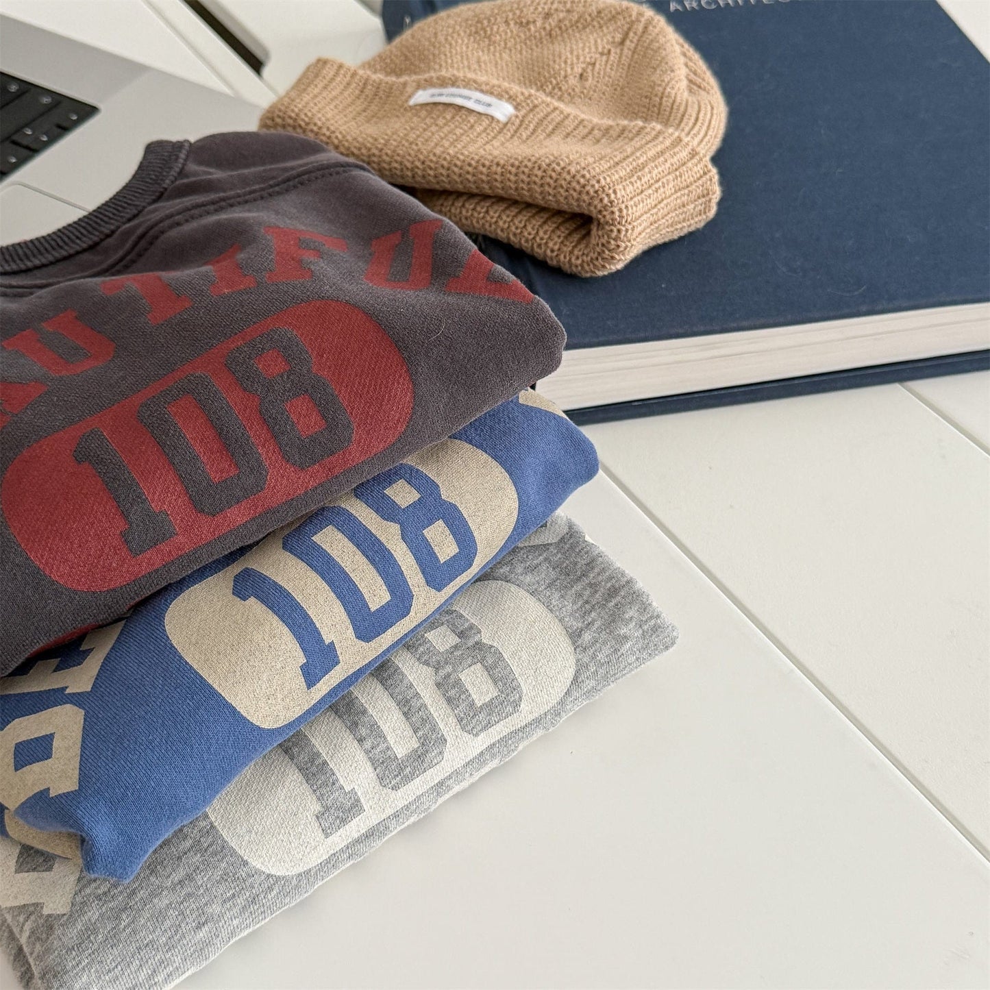 ロゴプリントベストドッキング長袖Tシャツ スウェット【mh0010806】 ADbaby 長袖Tシャツ