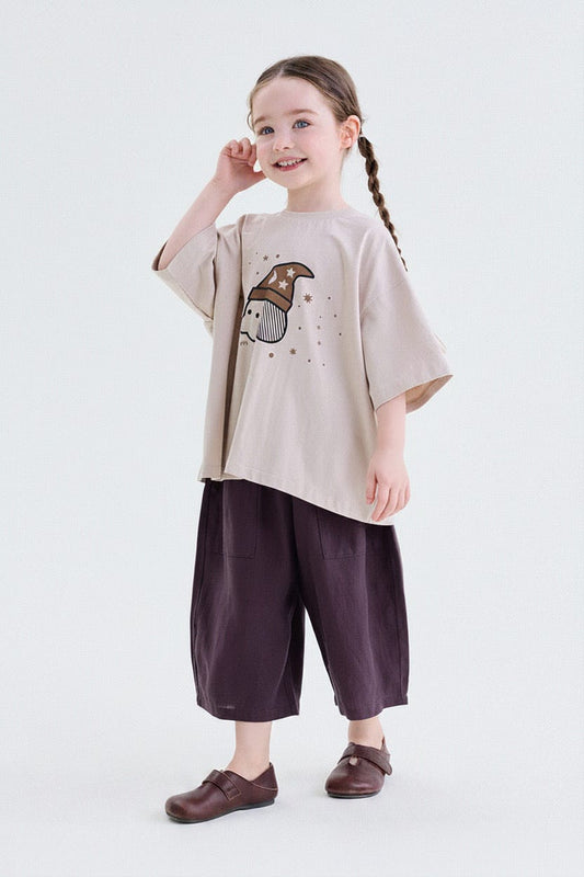 キッズ プリント キャラクター ドロップショルダー 半袖 Tシャツ【mh0013757】 yunerma 半袖Tシャツ