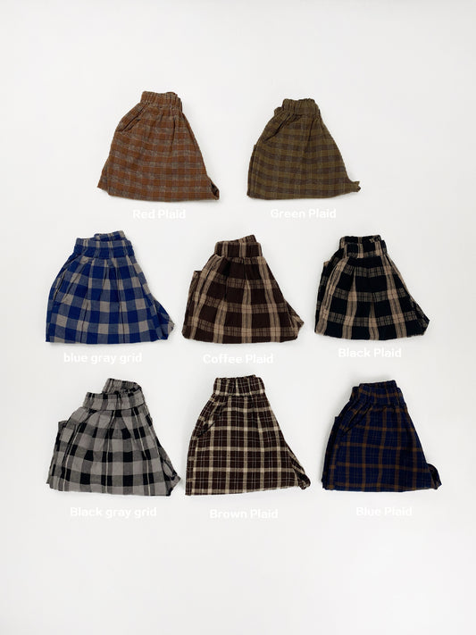 Textured Loose Fit Short Pants ブロックチェック ハーフパンツ【mh0012841】 Gikv king ハーフパンツ・ショートパンツ