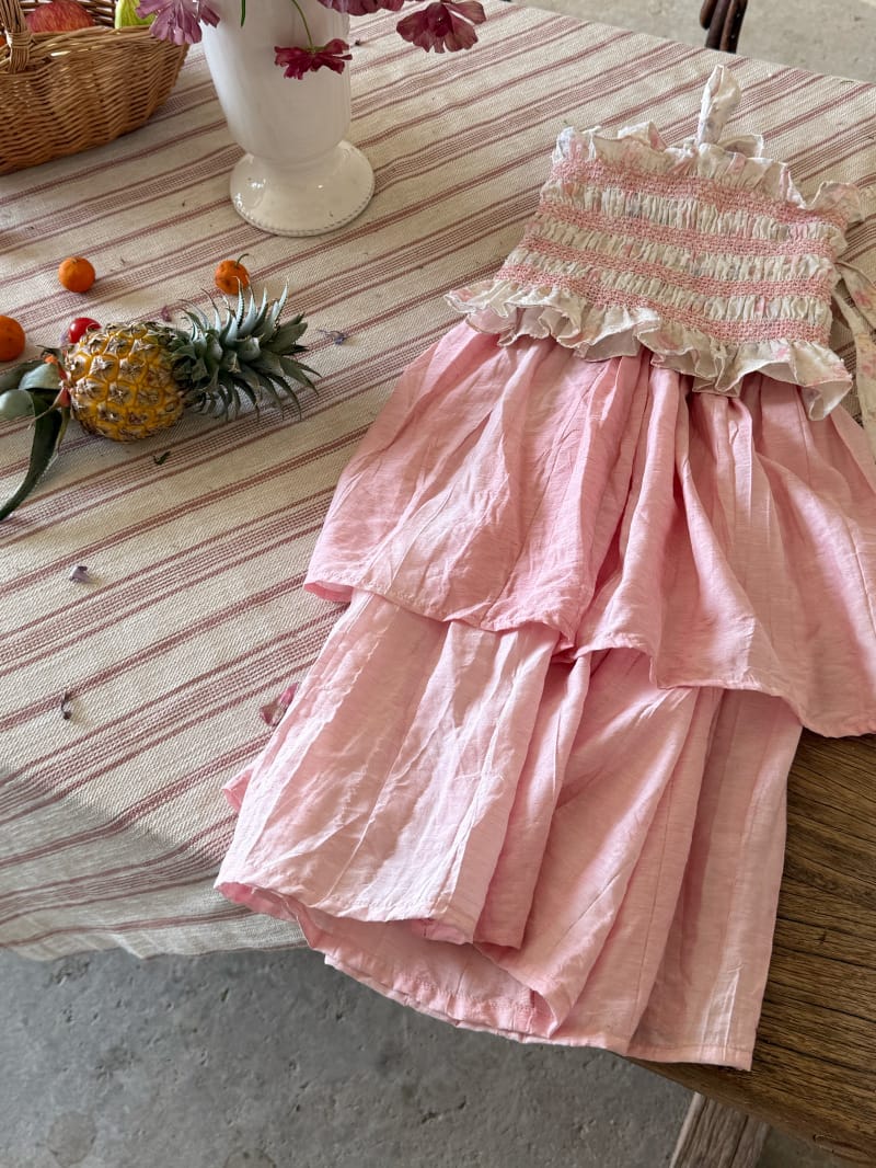 Tiered Crinkled Skirt Over Pants シワ加工 スカート付きワイドパンツ【mh0012803】 Chengle ロングパンツ・スウェットパンツ