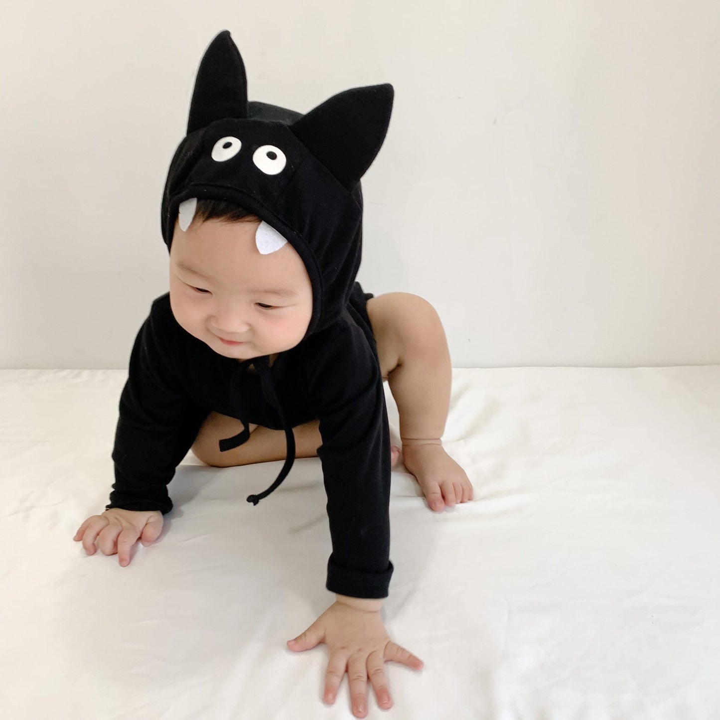 長袖ロンパース ハロウィンコスチューム バットマンロンパース+帽子セット【mh0010539】