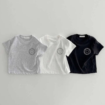 半袖ロンパース ベビートップス/ロンパース 半袖Tシャツ/半袖ボディスーツ ワンポイントロゴ 3カラー【mh0004844】