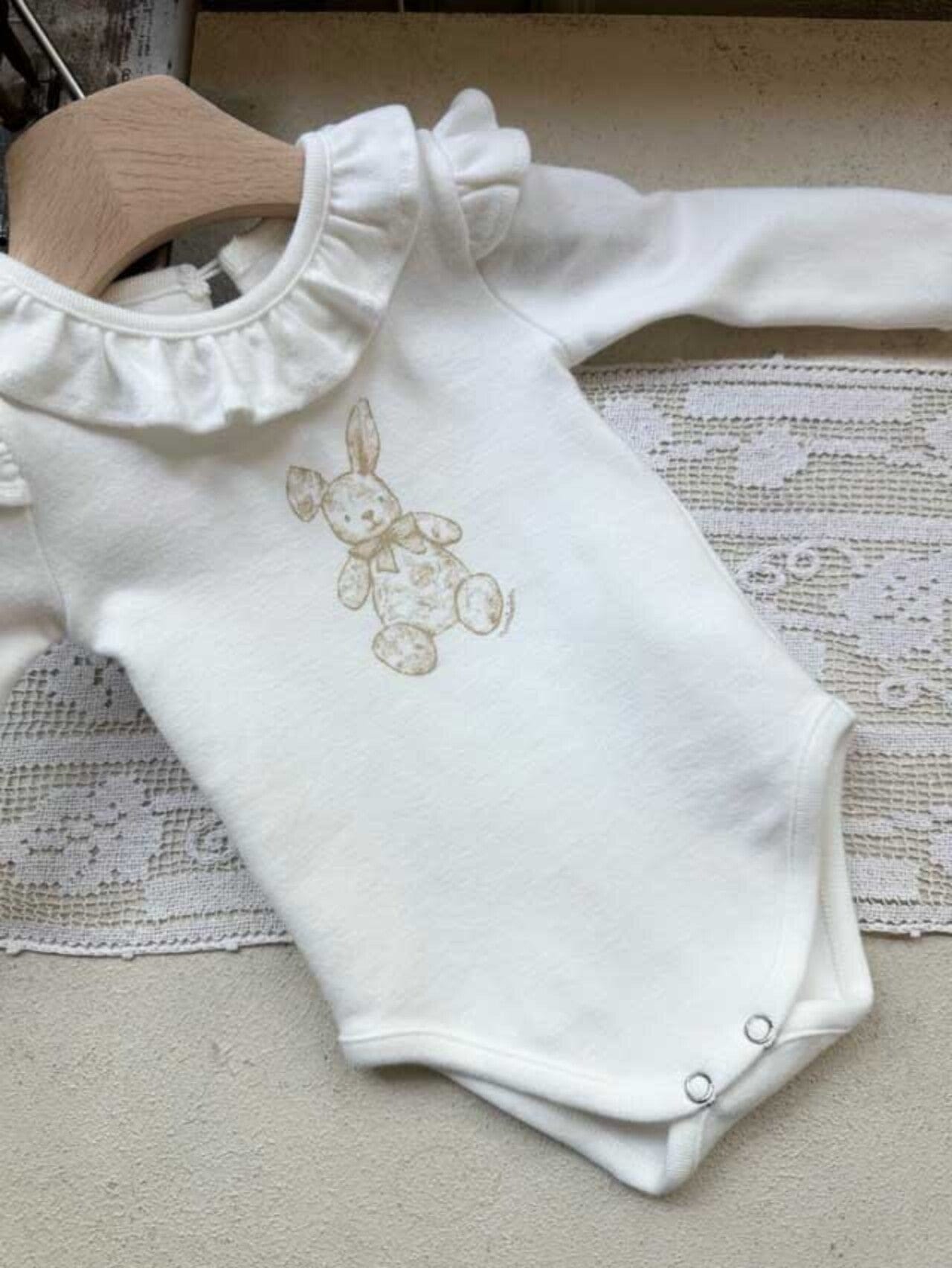 長袖ロンパース ラッフルフリル襟ロンパース/長袖Tシャツ【mh0011172】